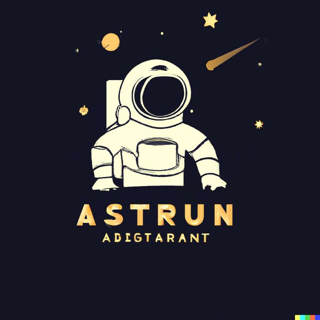 an astronaut, restaurant logo design